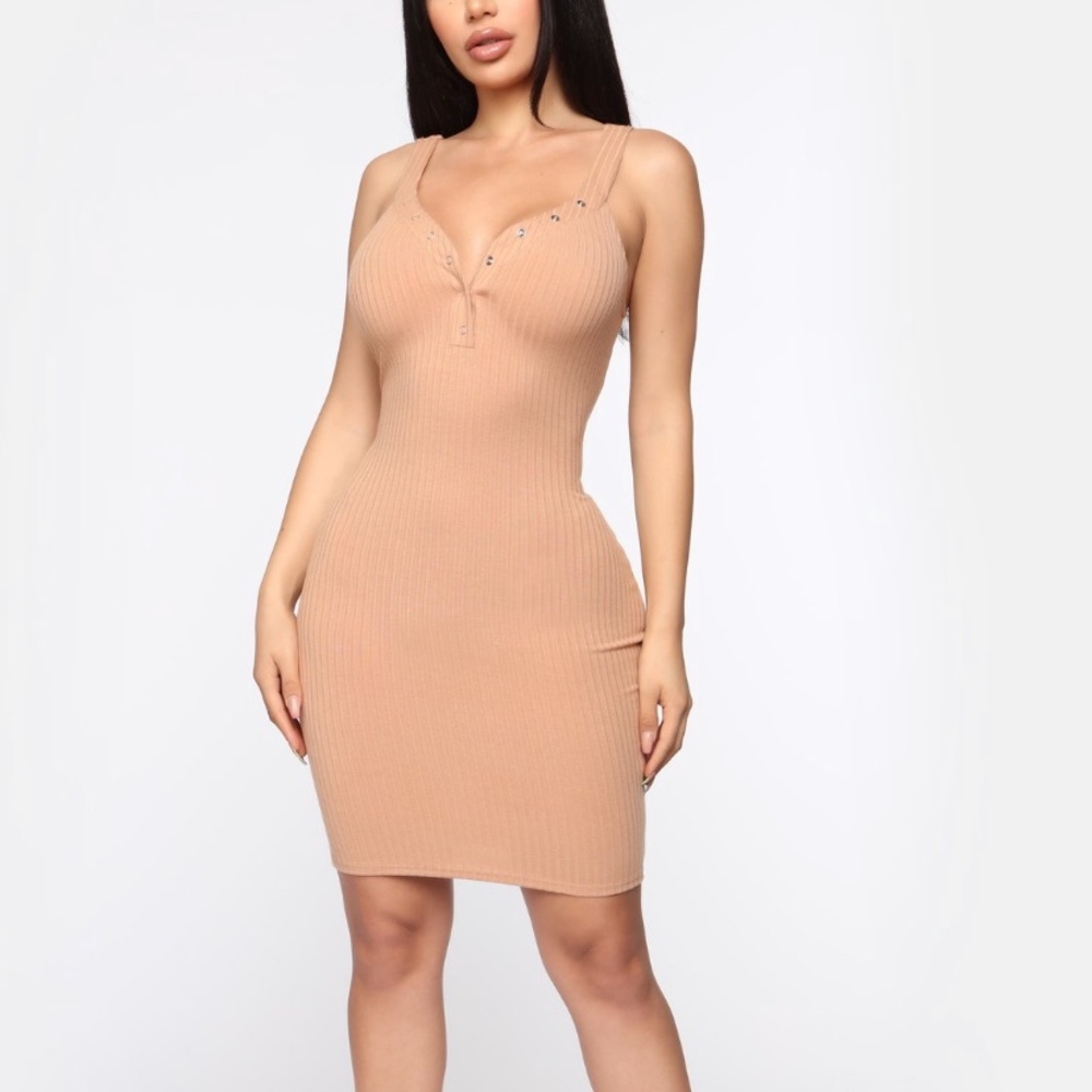 Taupe Ribbed Dress